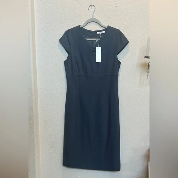 Mignon Blue Sheath Sleeveless Midi Dress - Picture 1 of 9